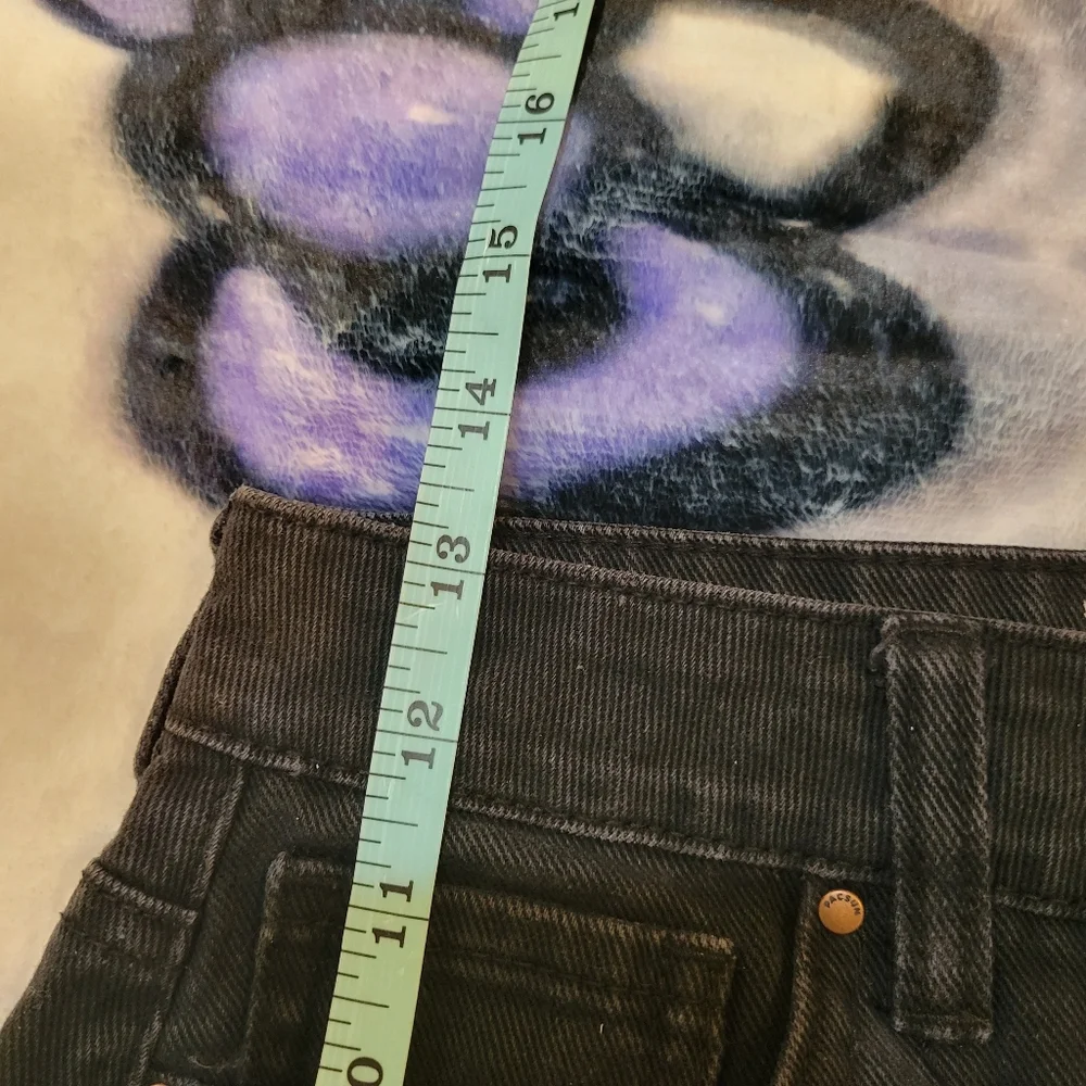 Pacsun Black Floral Distressed Denim Skirt Coquette Feminine Casual | 24 - Picture 7 of 7